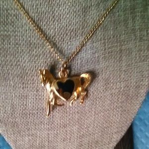 Horse Heart Necklace/gold-tone